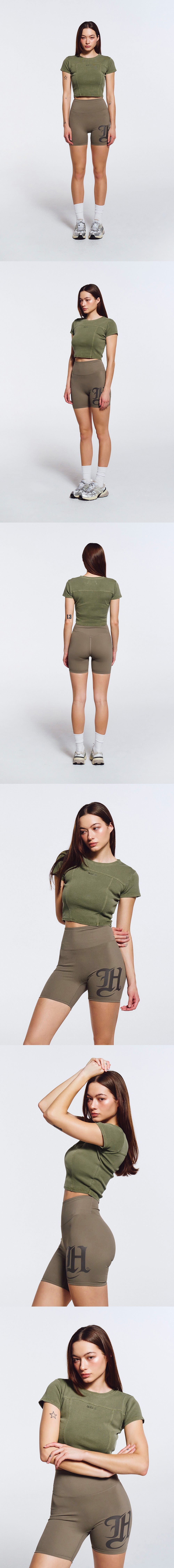 Essential Ribbed Pigment Cropped Short Sleeve