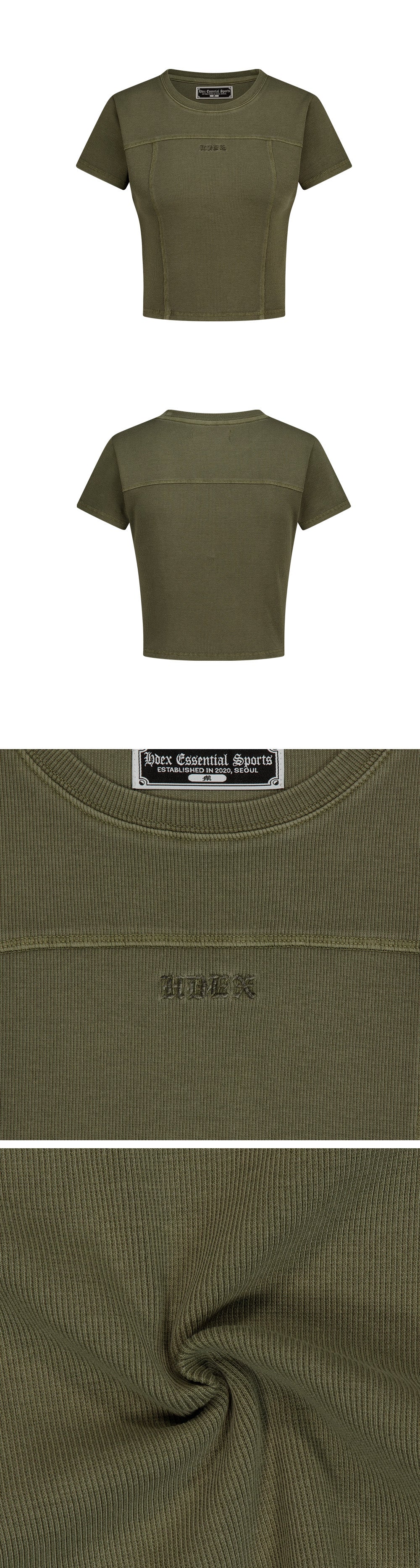 Essential Ribbed Pigment Cropped Short Sleeve