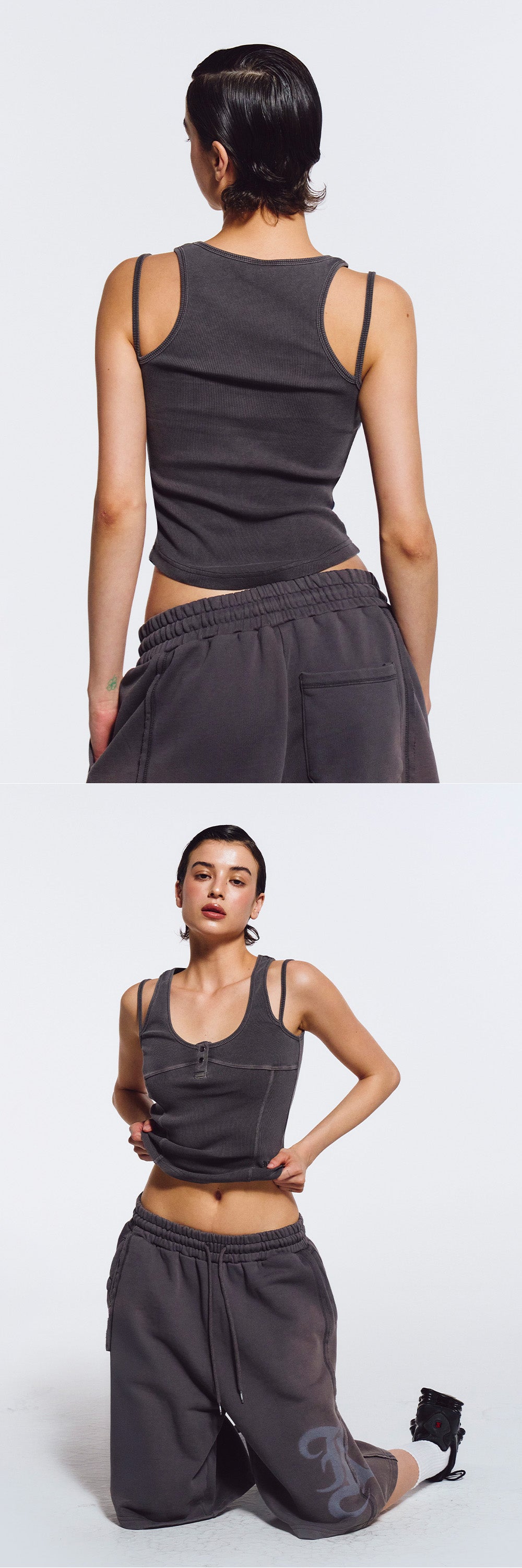 Women`s Pigment Double Layer Tank Top