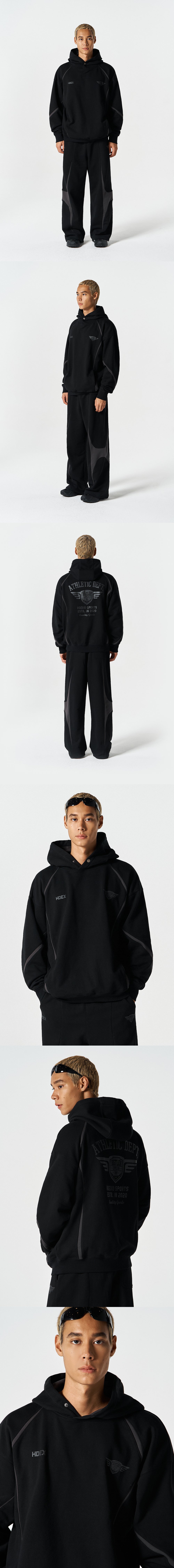Winged Logo Color Block Hoodie