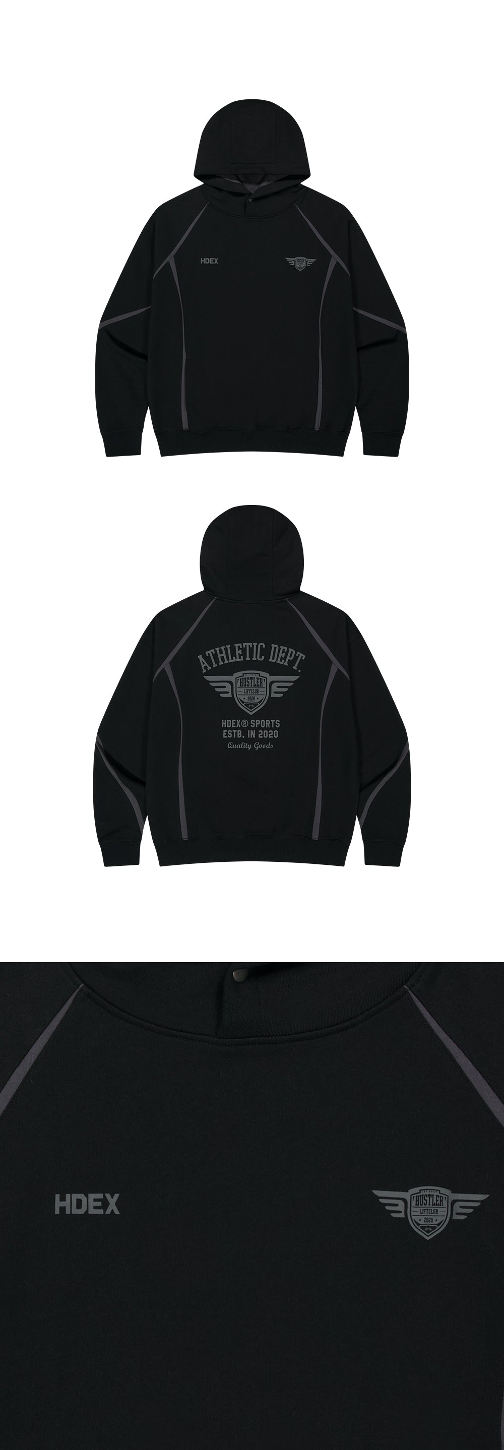 Winged Logo Color Block Hoodie