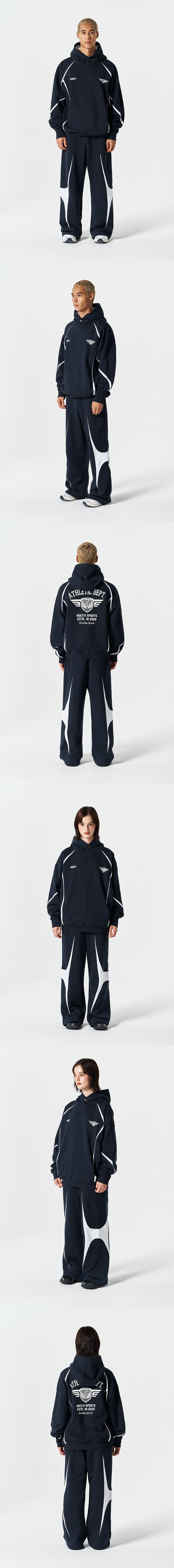 Winged Logo Color Block Hoodie