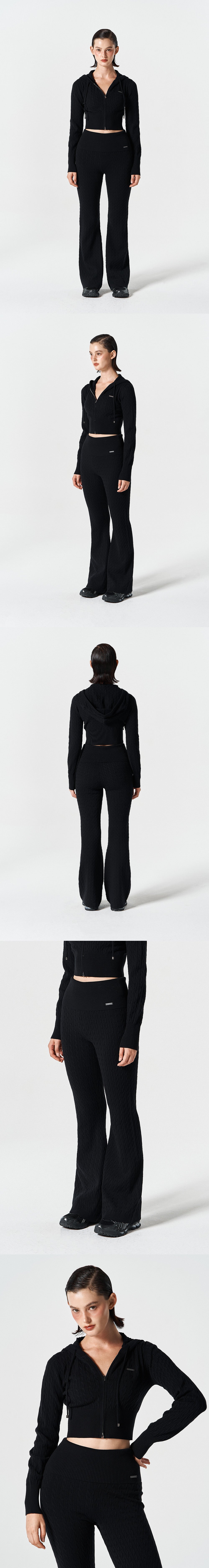 Womens Cable Knit Boots Cut Pants