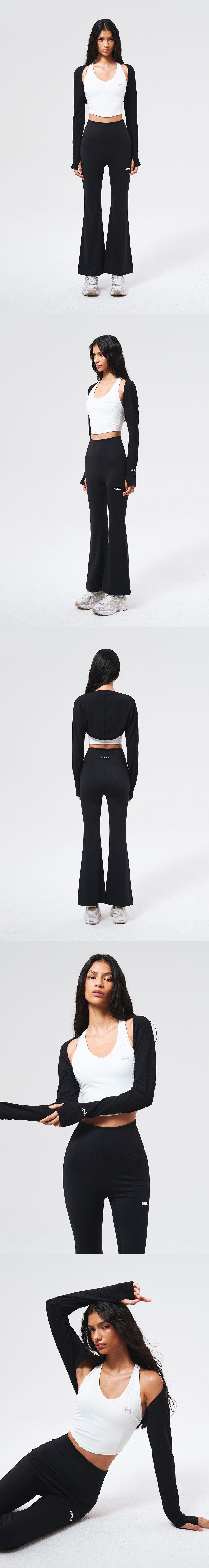 Ribbed Plain Bolero Top