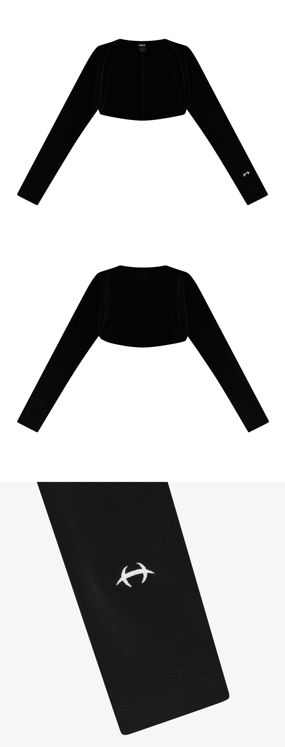 Ribbed Plain Bolero Top