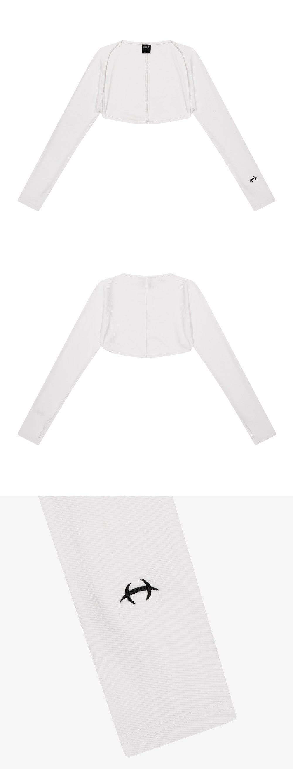 Ribbed Plain Bolero Top