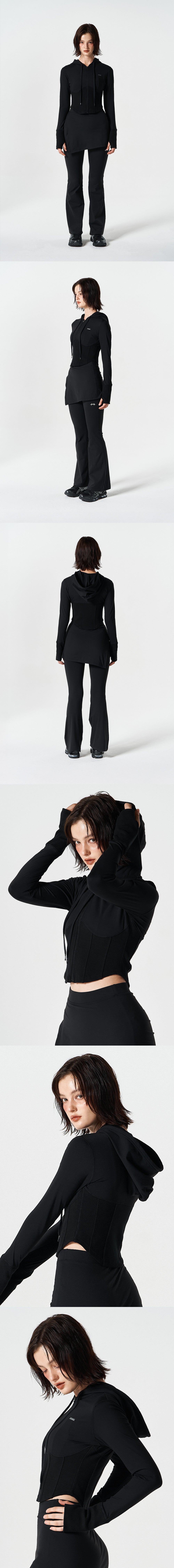 Womens Supple Corset Hoodie Zip-Up