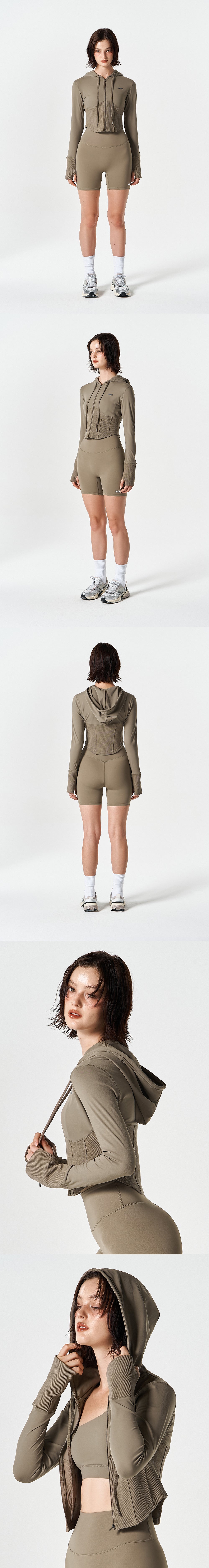 Womens Supple Corset Hoodie Zip-Up