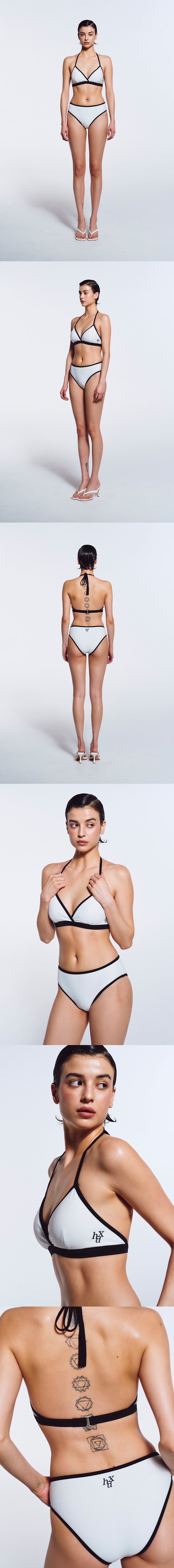 Contrast Triangle Bikini Set