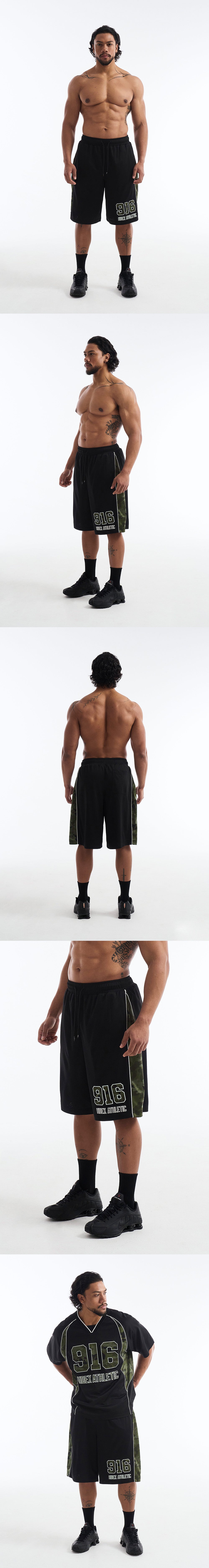 Camo Block Mesh Bermuda Shorts