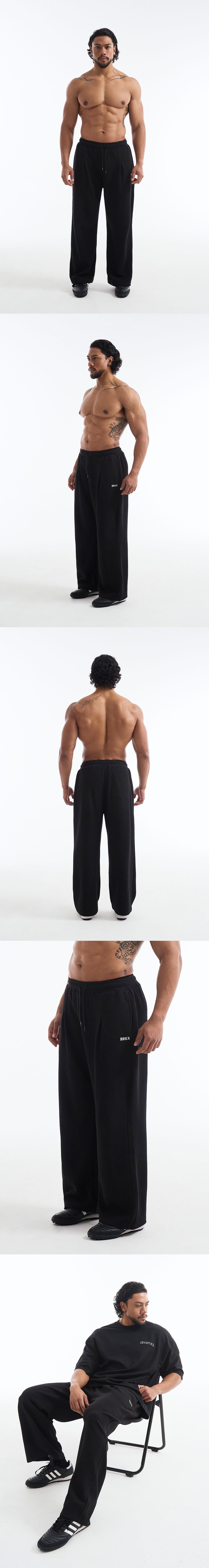 Low Pintuck Waffle Wide Pants