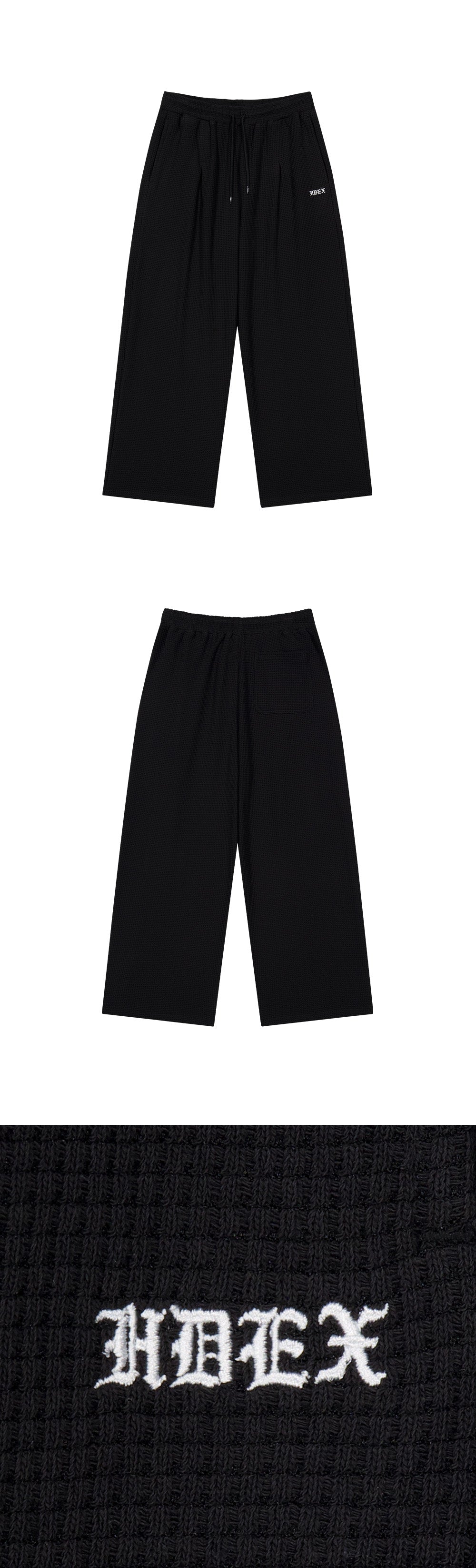 Low Pintuck Waffle Wide Pants