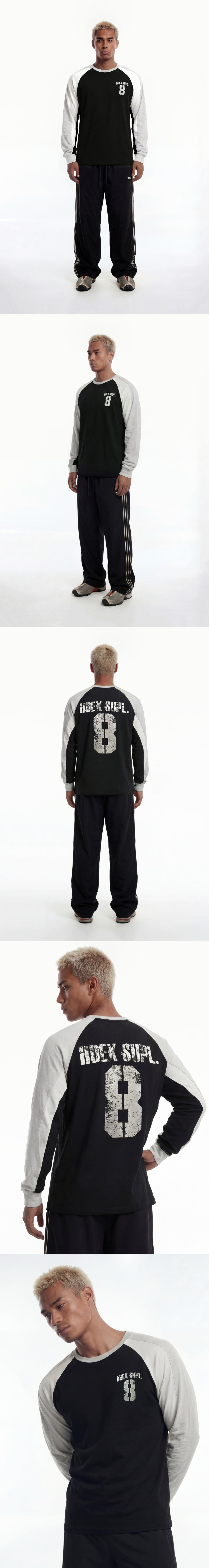 Number 8 Raglan Block Long Sleeve