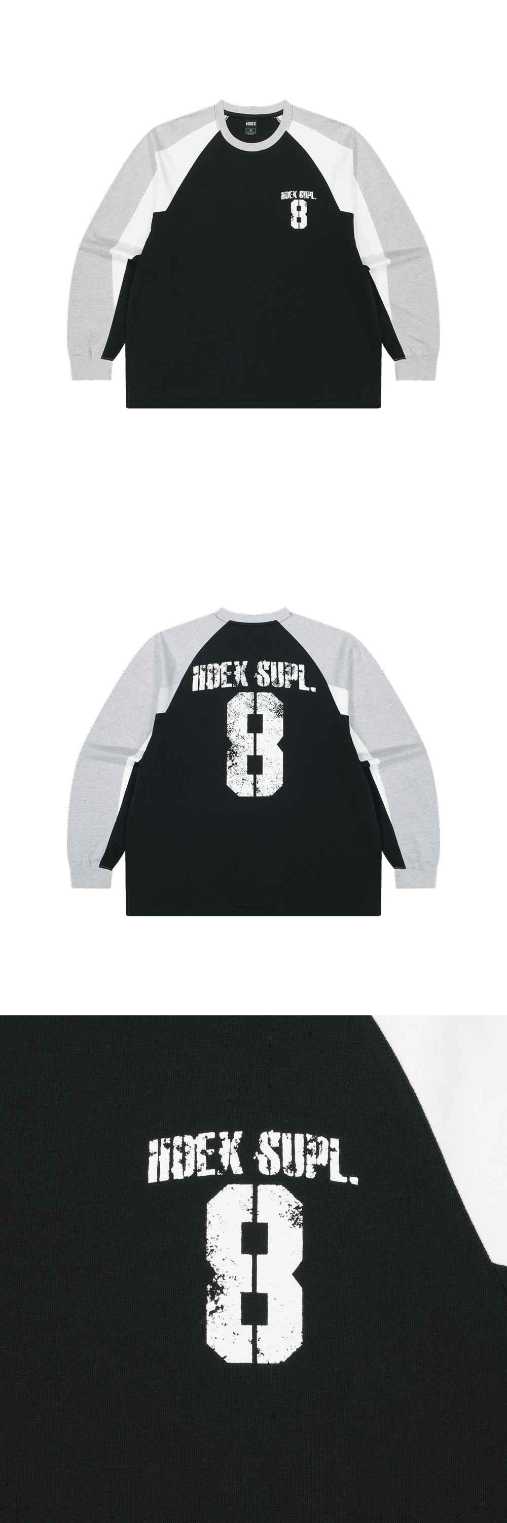Number 8 Raglan Block Long Sleeve