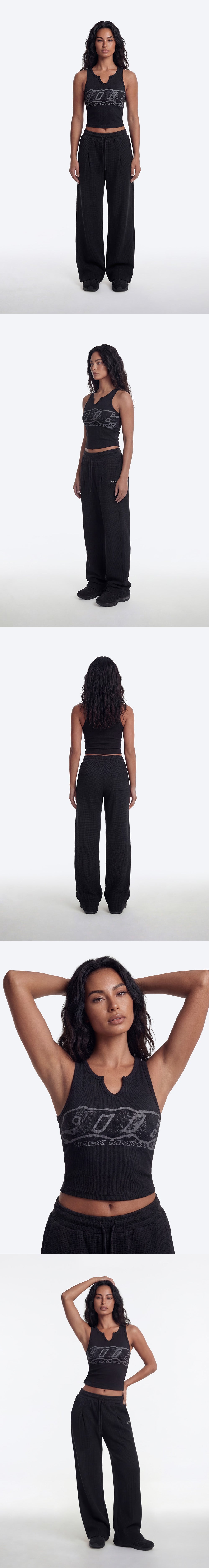 Clear 916 Ribbed Crop Tank Top