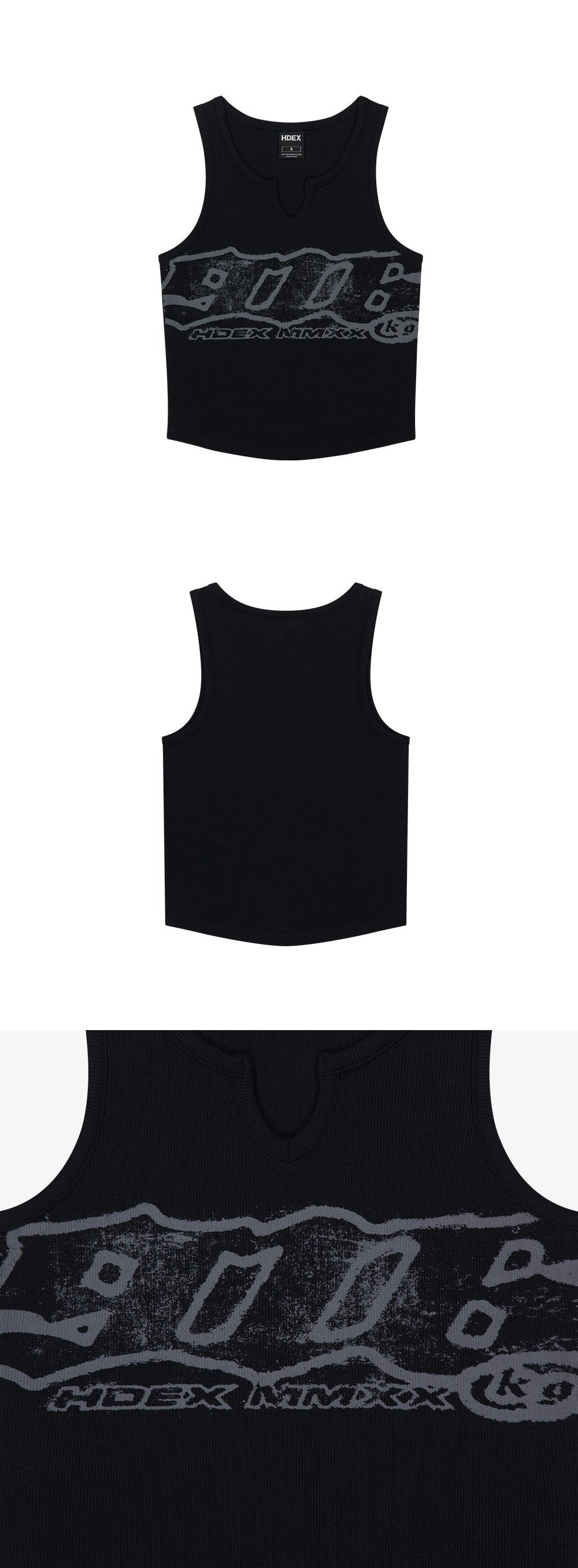 Clear 916 Ribbed Crop Tank Top