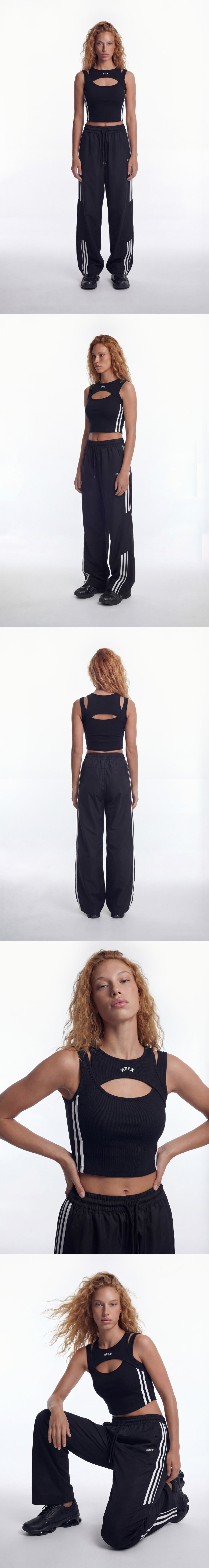 Cut-Out Track Crop Tank Top