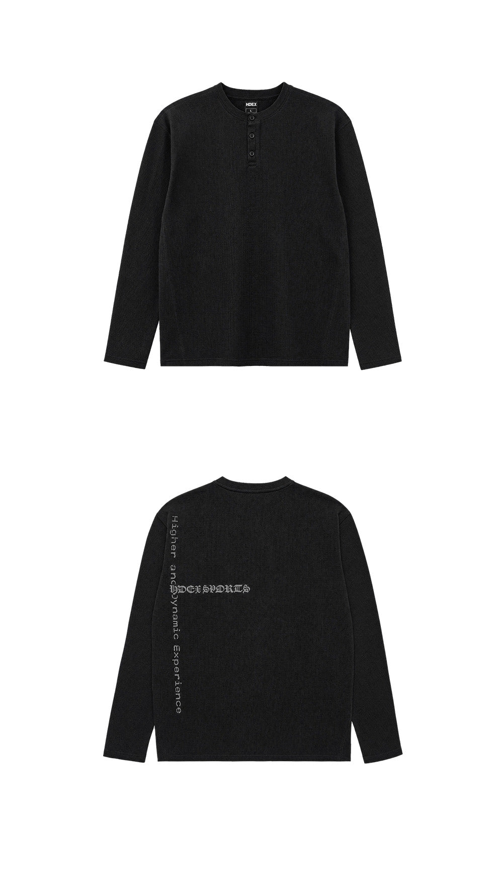 Old Legacy Waffle Henley Neck Long Sleeve