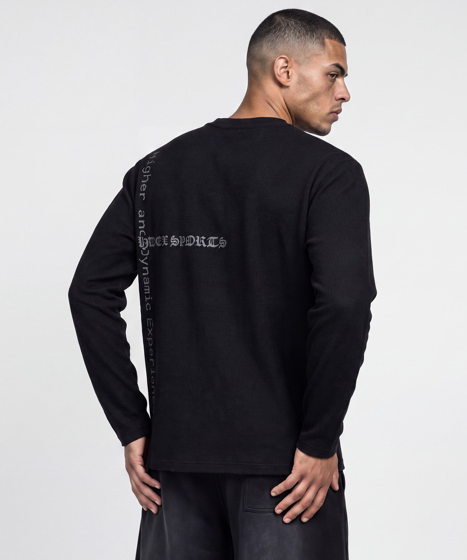 Old Legacy Waffle Henley Neck Long Sleeve