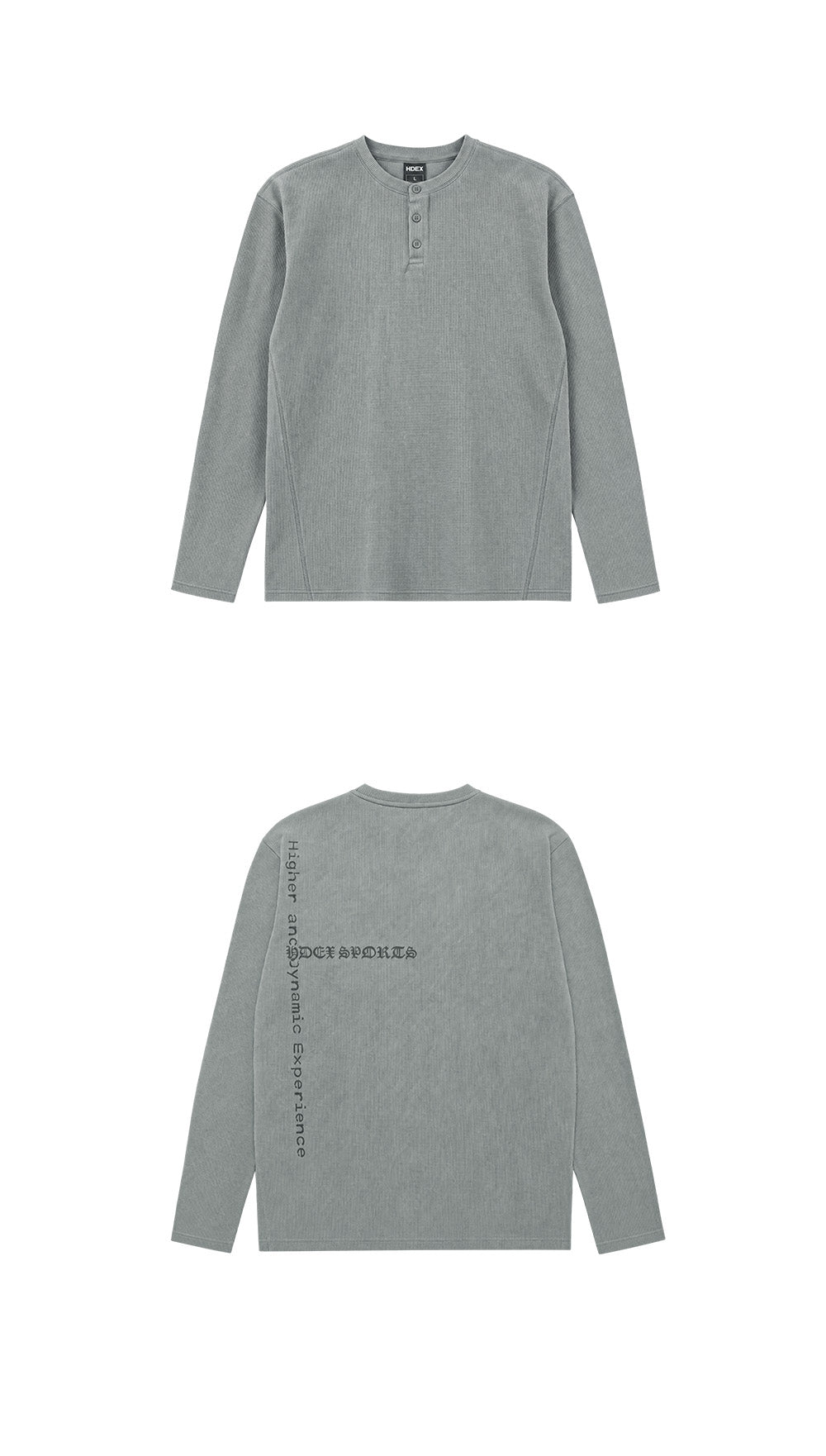 Old Legacy Waffle Henley Neck Long Sleeve