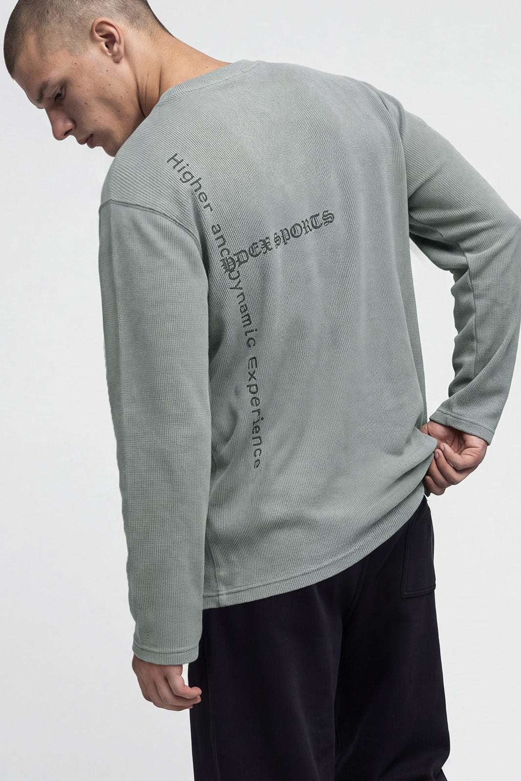 Old Legacy Waffle Henley Neck Long Sleeve