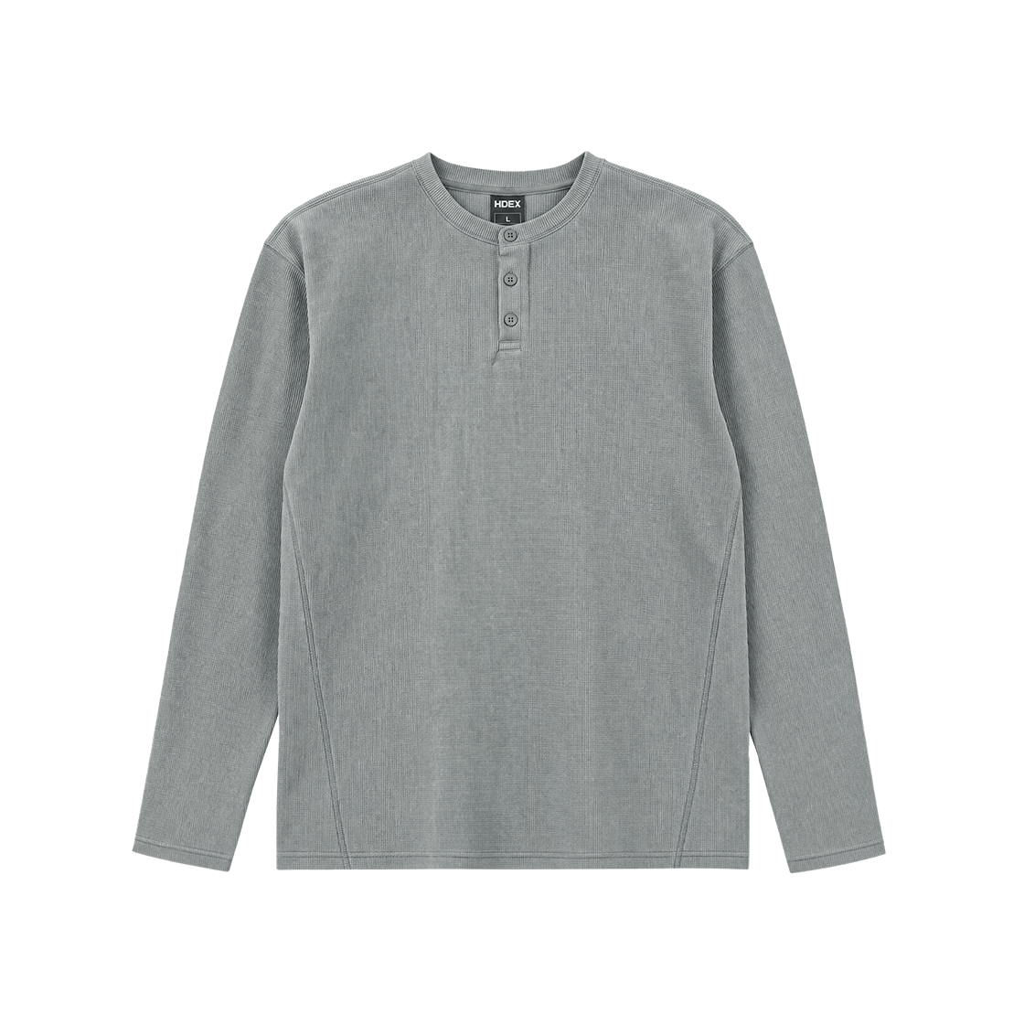 Old Legacy Waffle Henley Neck Long Sleeve