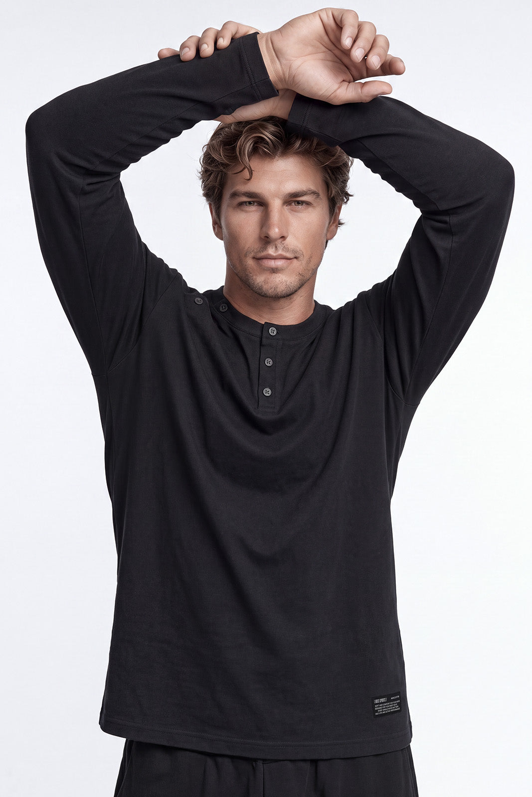 Move Cotton Body Fit Henley Neck Long Sleeve