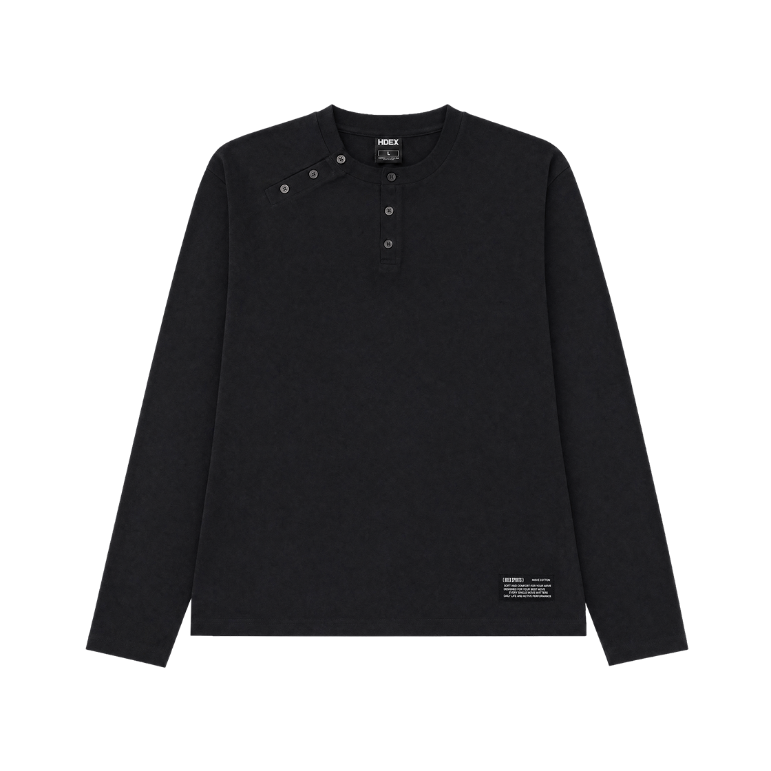 Move Cotton Body Fit Henley Neck Long Sleeve