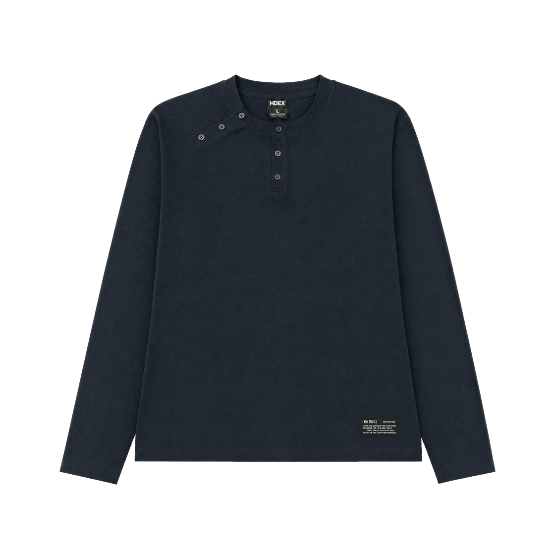 Move Cotton Body Fit Henley Neck Long Sleeve
