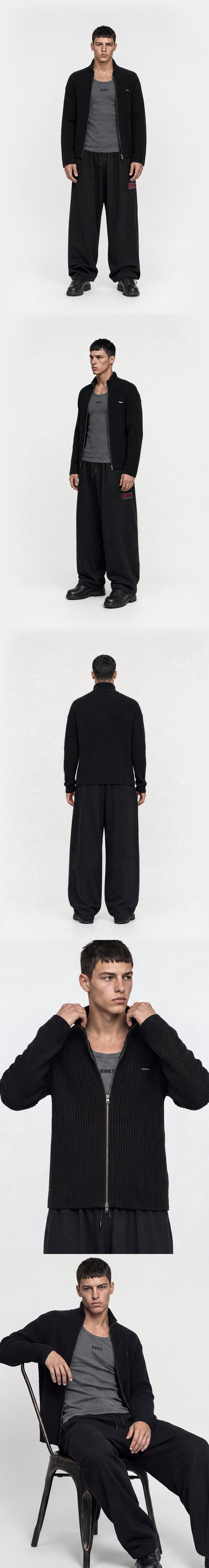 Natural Body Fit Short-Cut Knit Zip-Up