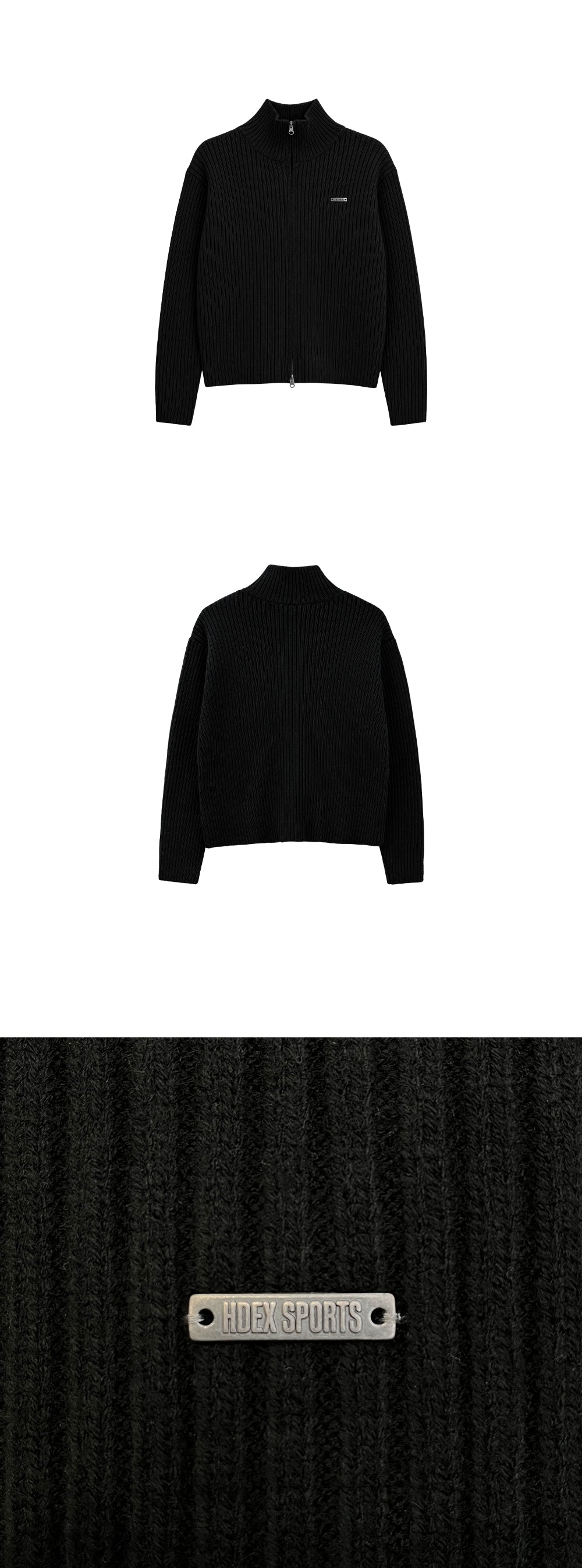 Natural Body Fit Short-Cut Knit Zip-Up