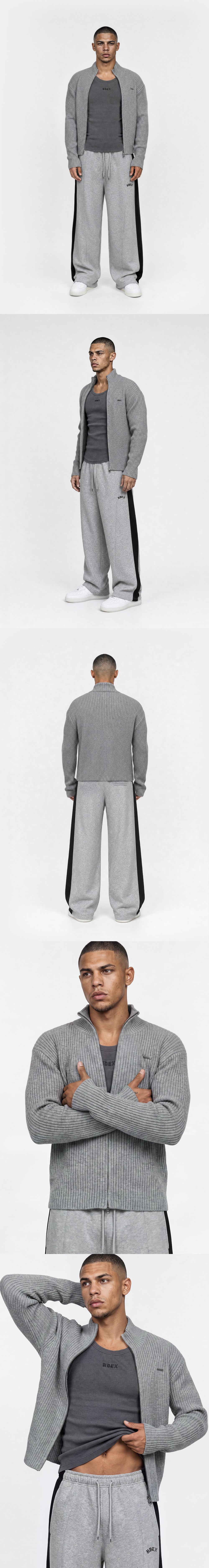Natural Body Fit Short-Cut Knit Zip-Up