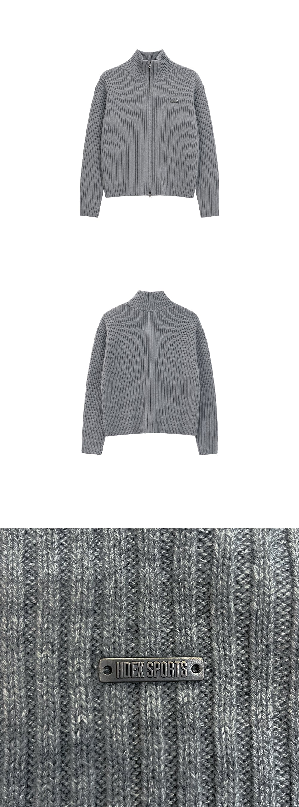 Natural Body Fit Short-Cut Knit Zip-Up