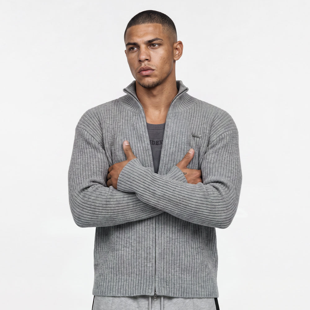 Natural Body Fit Short-Cut Knit Zip-Up