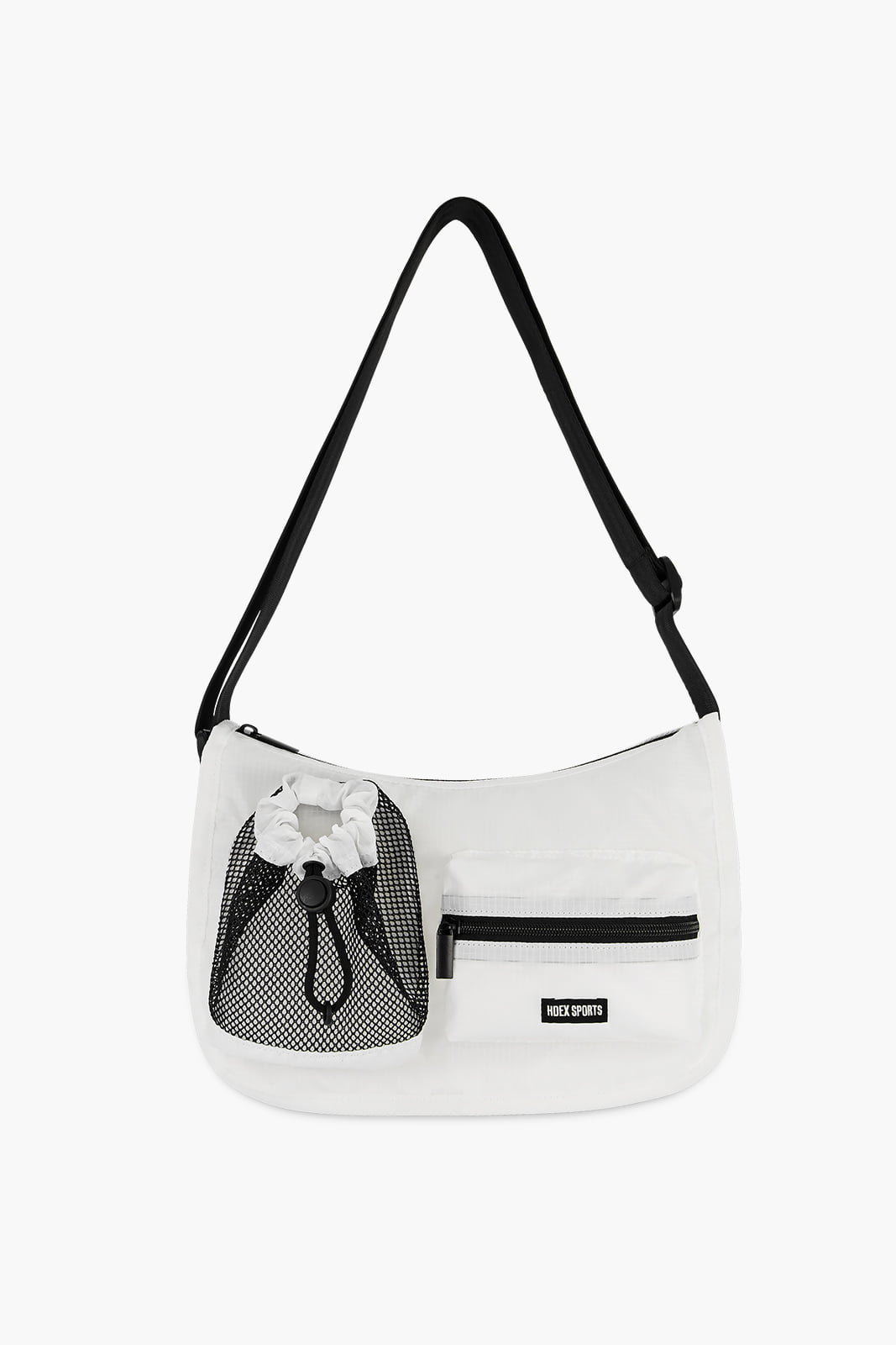 Nylon Rib Pocket Shoulder Bag