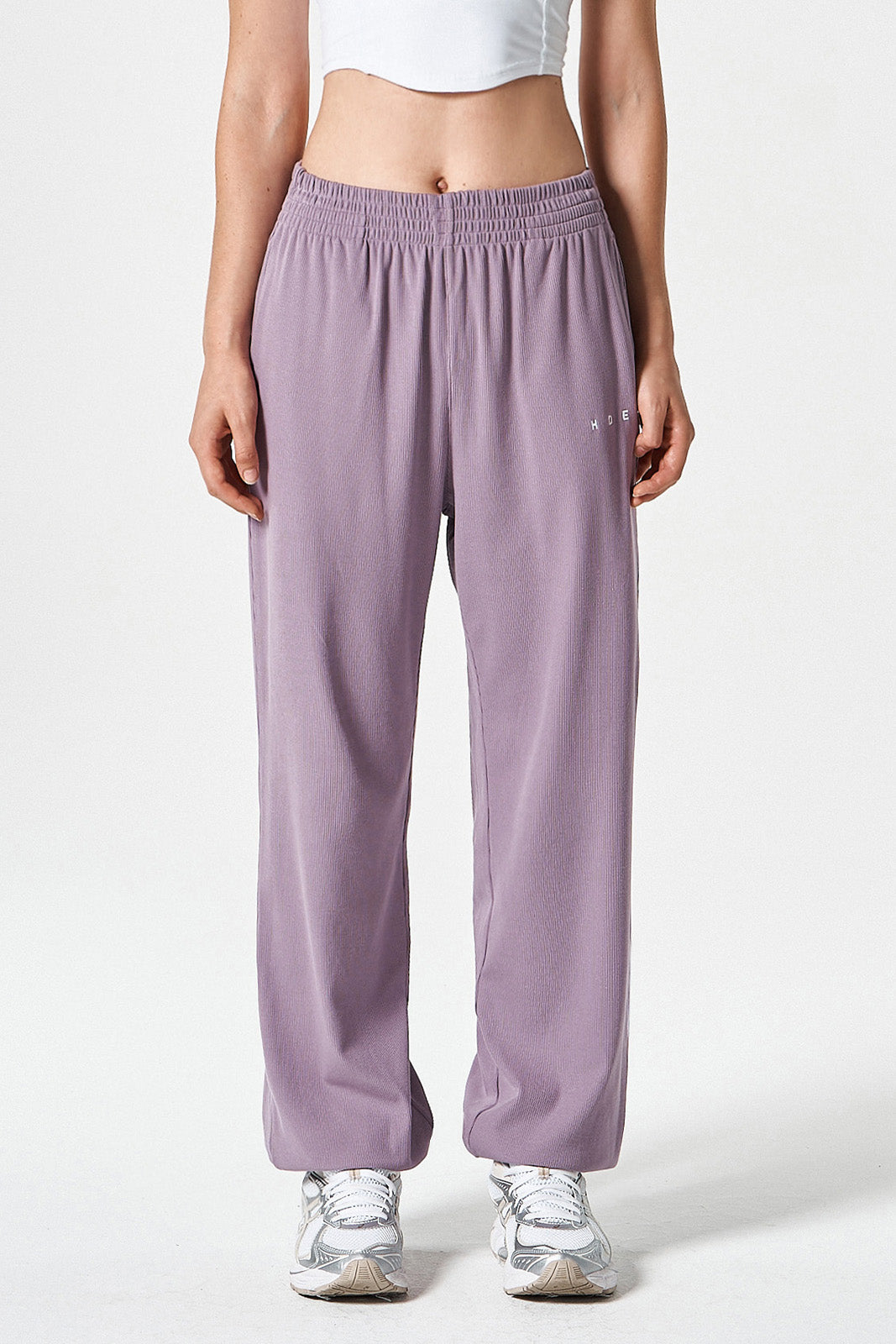 Ribbed Plain Jogger Pants