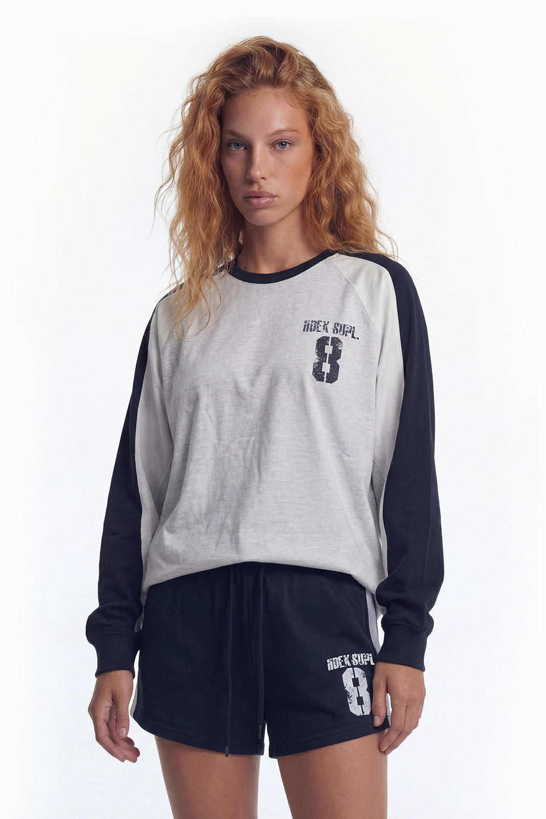 Number 8 Raglan Block Long Sleeve