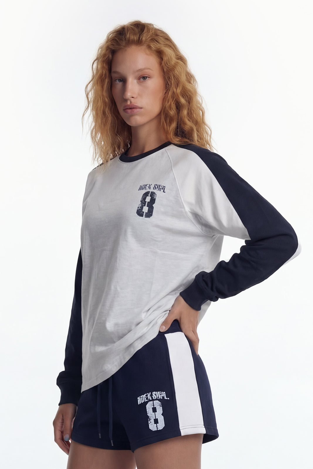 Number 8 Raglan Block Long Sleeve