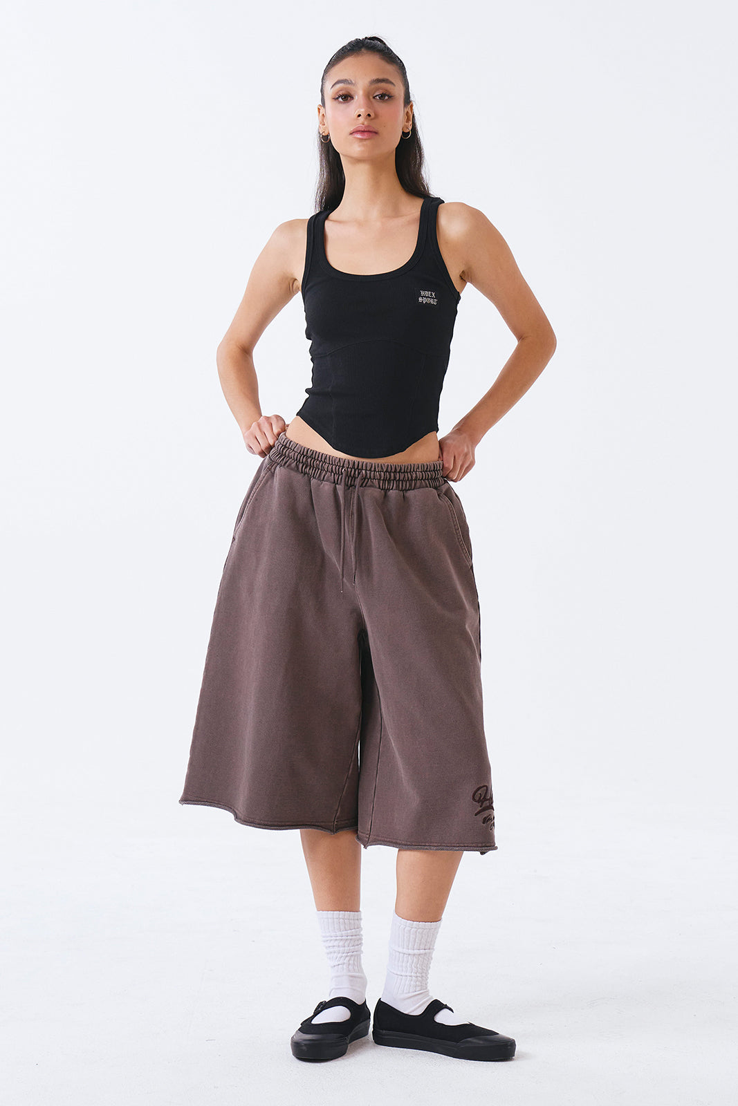 Women`s Pigment Cutting Bermuda Shorts