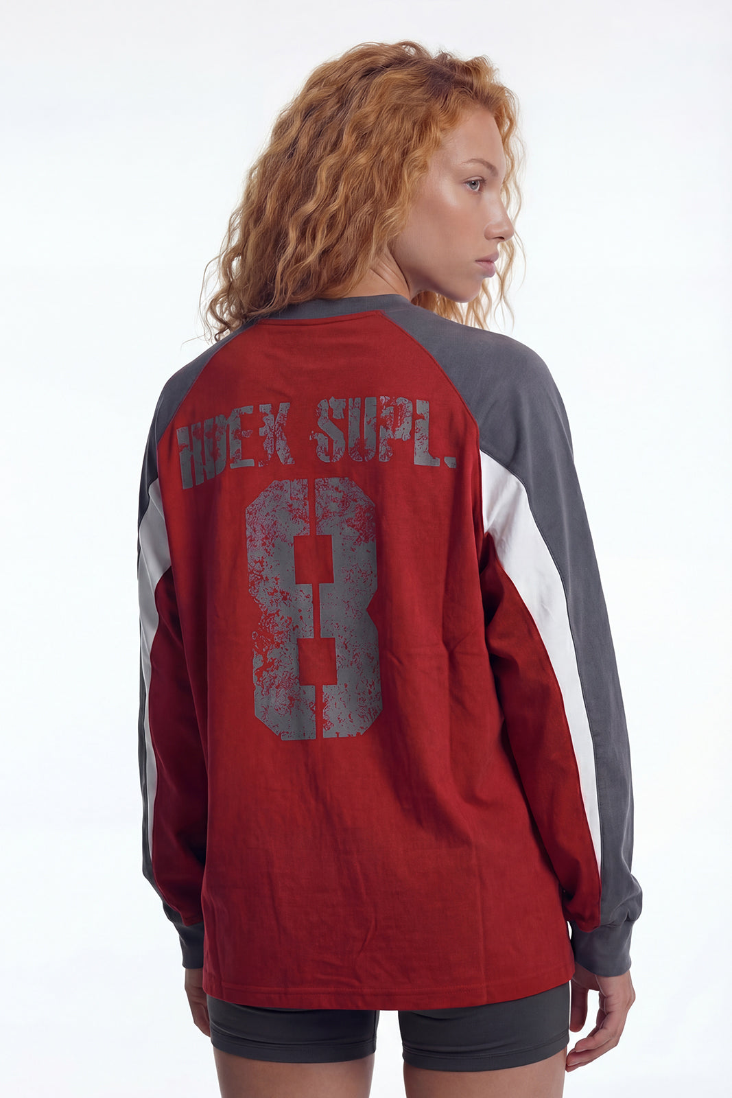 Number 8 Raglan Block Long Sleeve