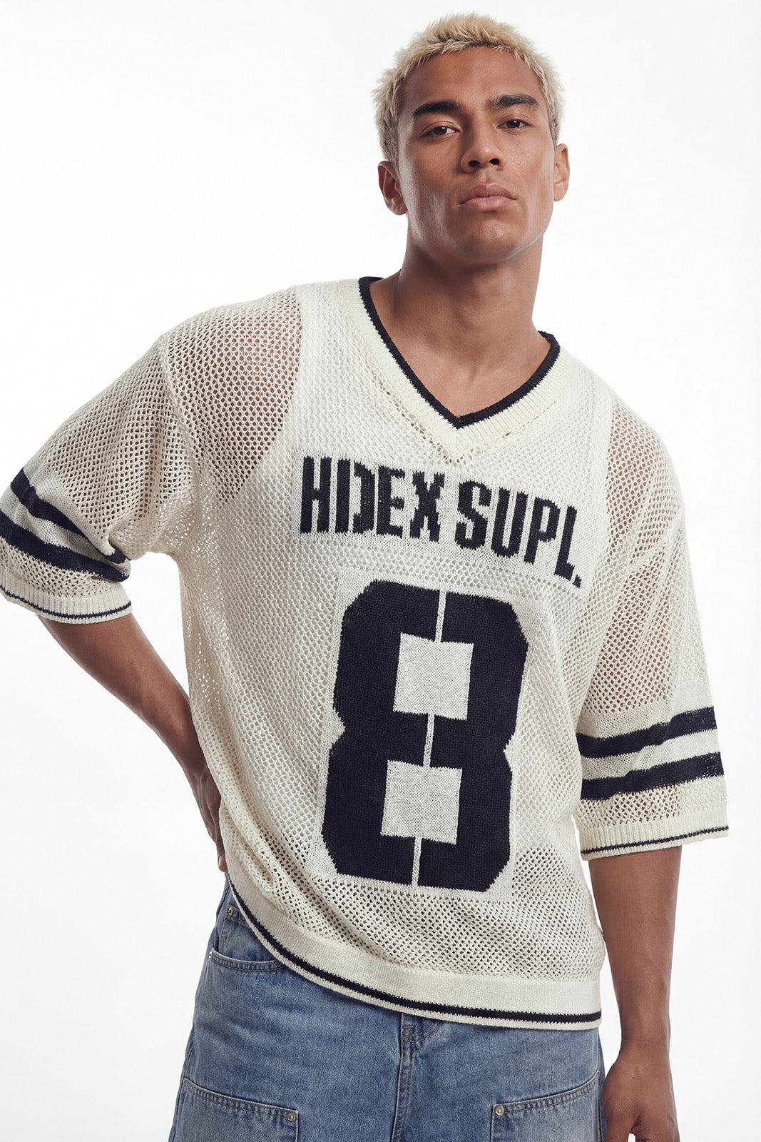 Number 8 Fishnet Rugby Knit