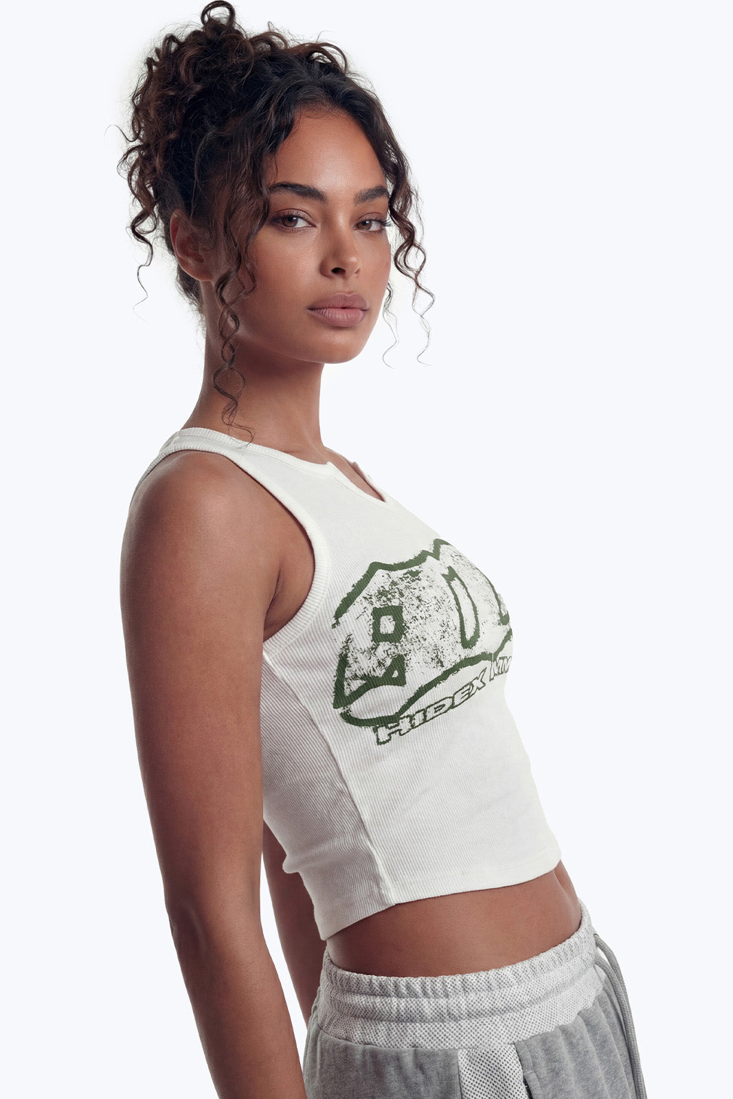 Clear 916 Ribbed Crop Tank Top