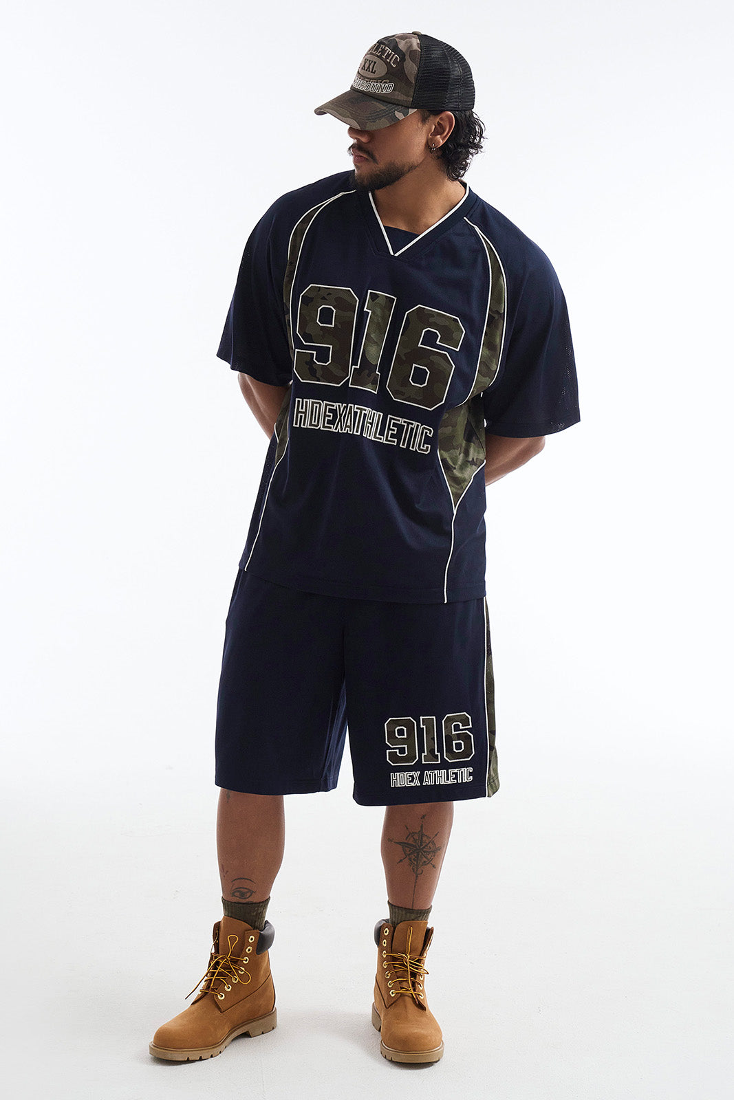 Camo Block Mesh Bermuda Shorts