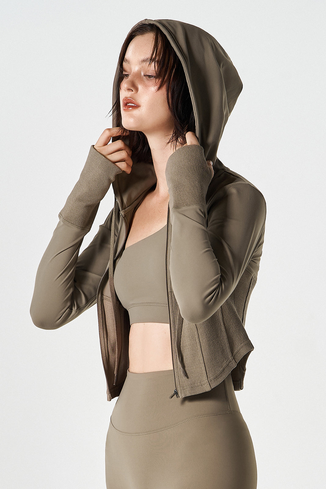 Womens Supple Corset Hoodie Zip-Up
