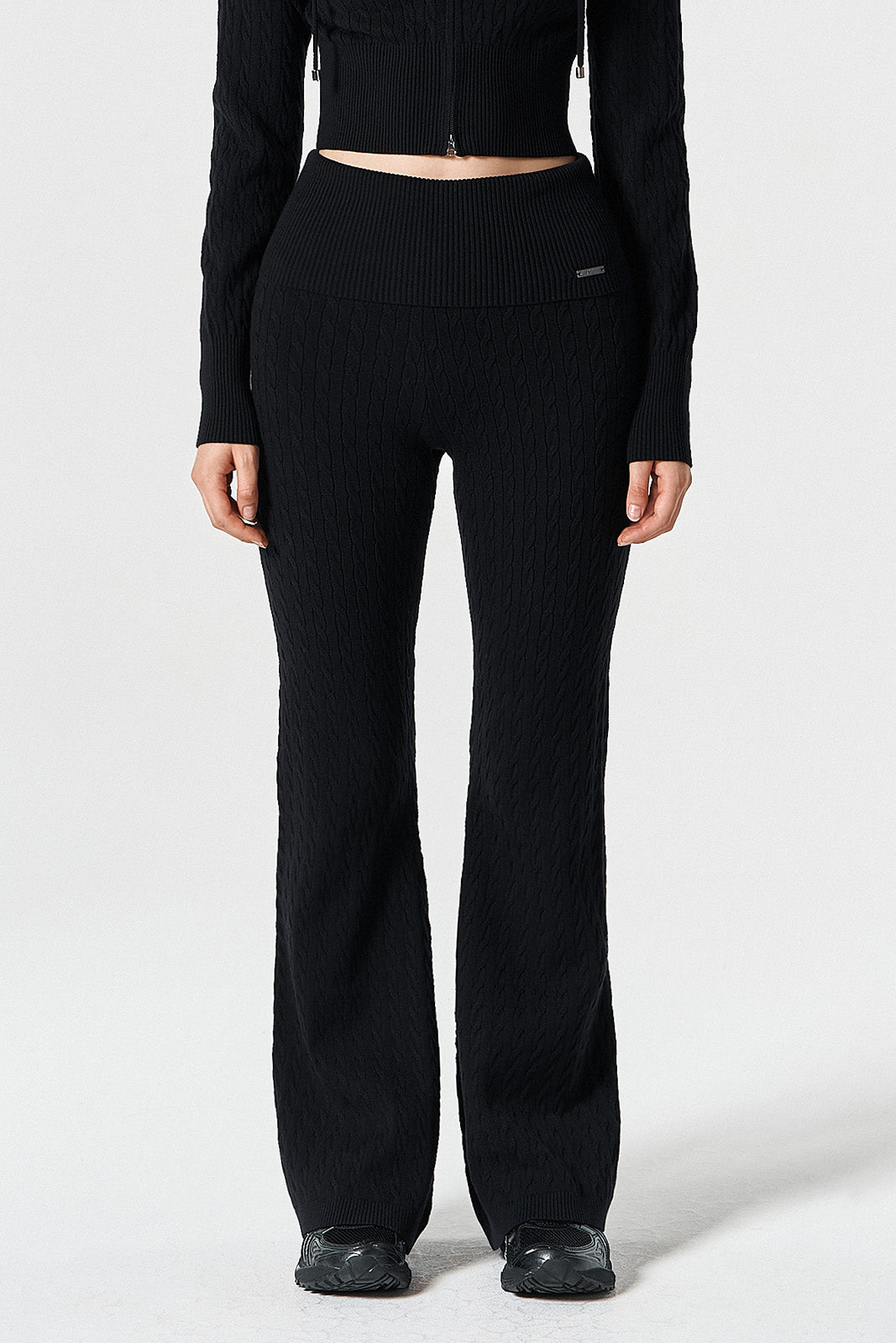 Womens Cable Knit Boots Cut Pants