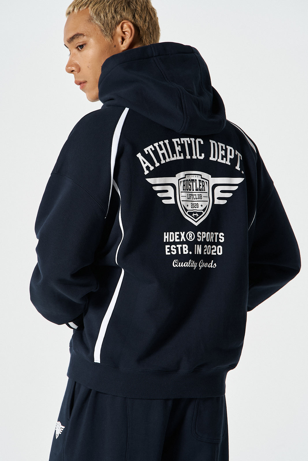 Winged Logo Color Block Hoodie