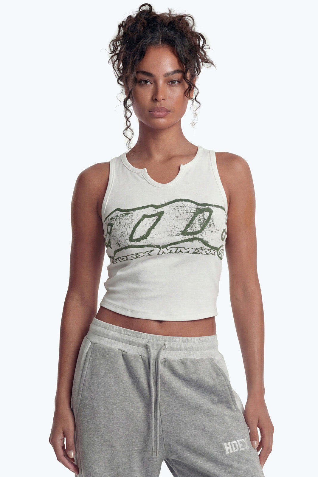 Clear 916 Ribbed Crop Tank Top